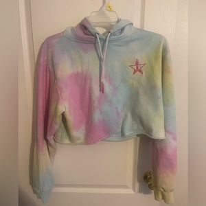 Jeffree Star Rainbow tie-dye Crop Sweater XL